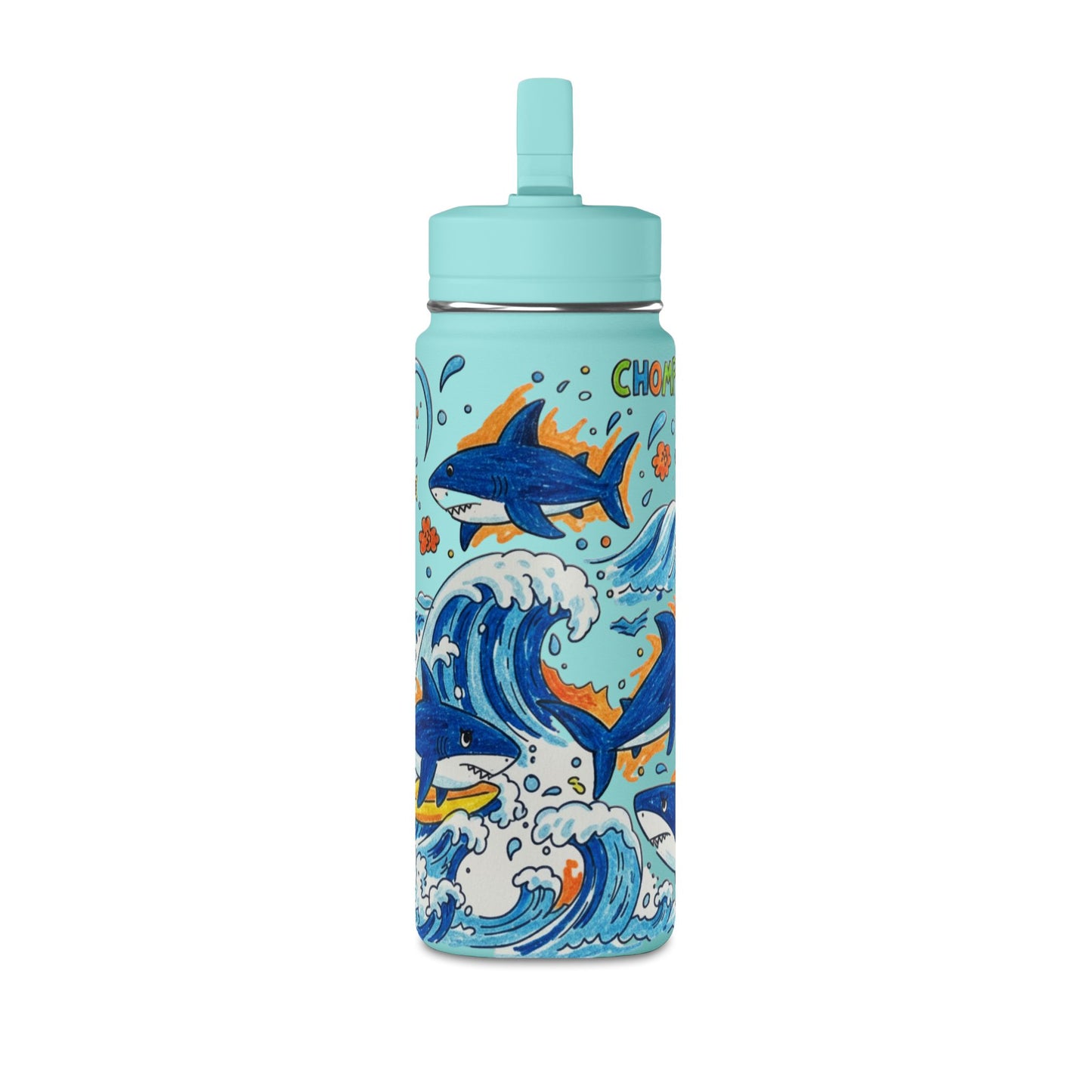 Kids Shark 20oz Water Bottle | Cute Shark Design