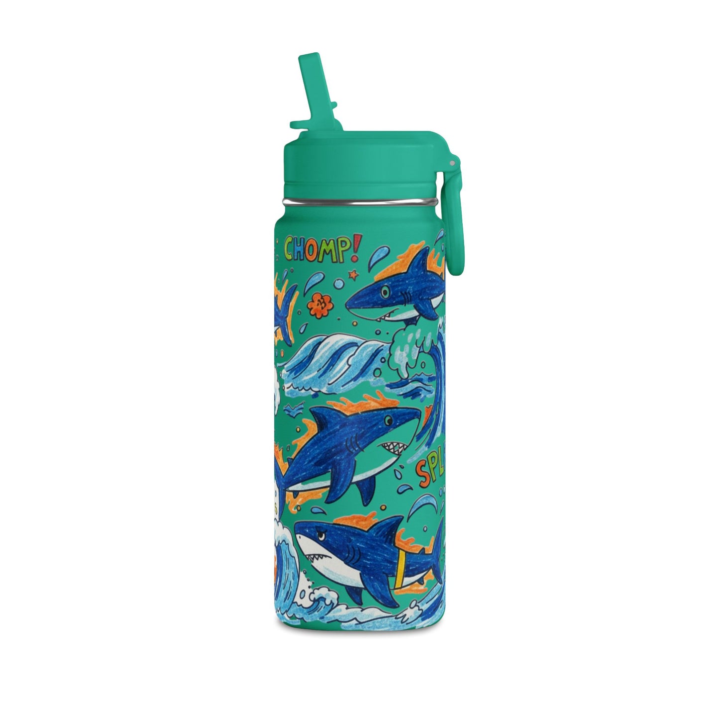 Kids Shark 20oz Water Bottle | Cute Shark Design