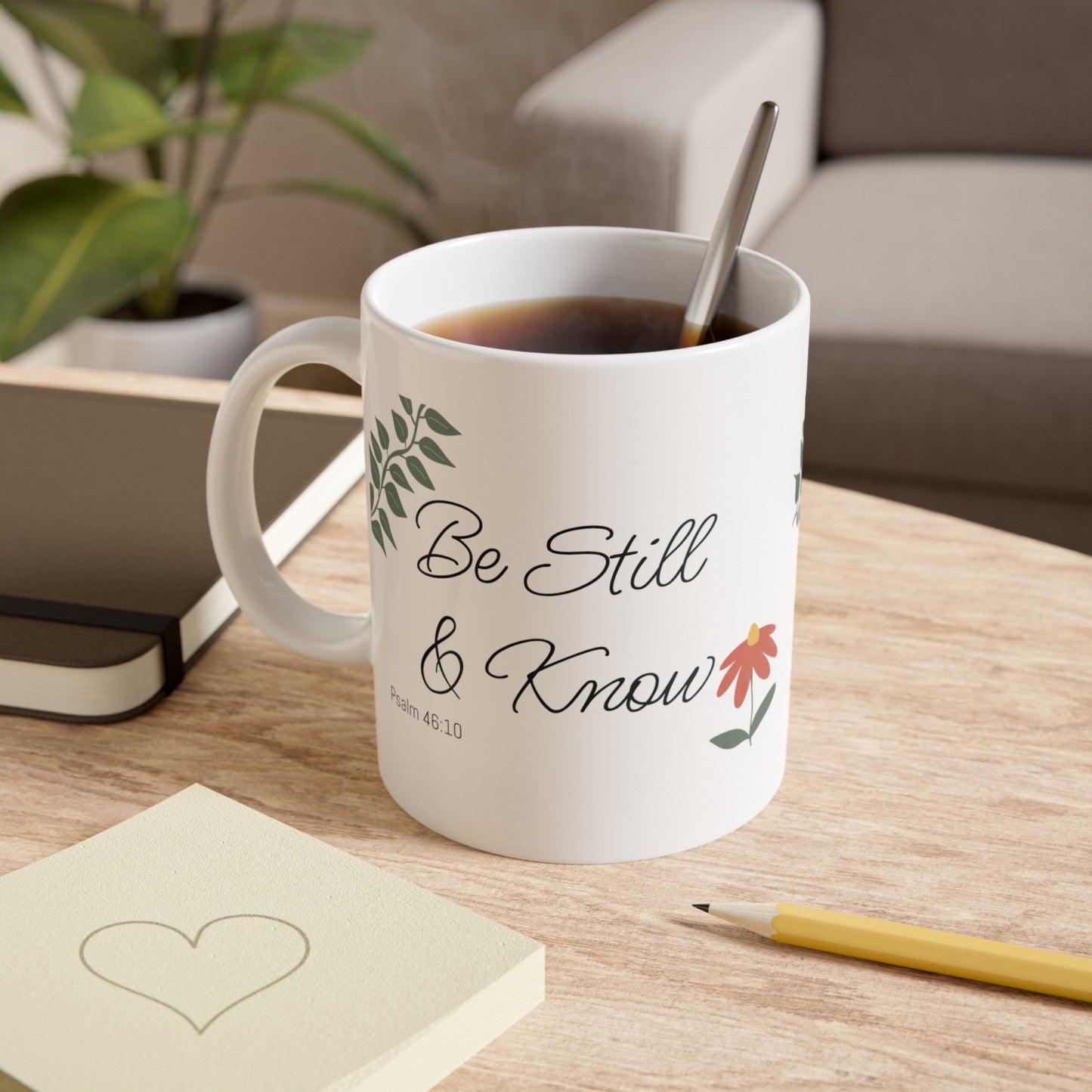 Be Still and Know Bible Verse Mug | White Ceramic 11oz