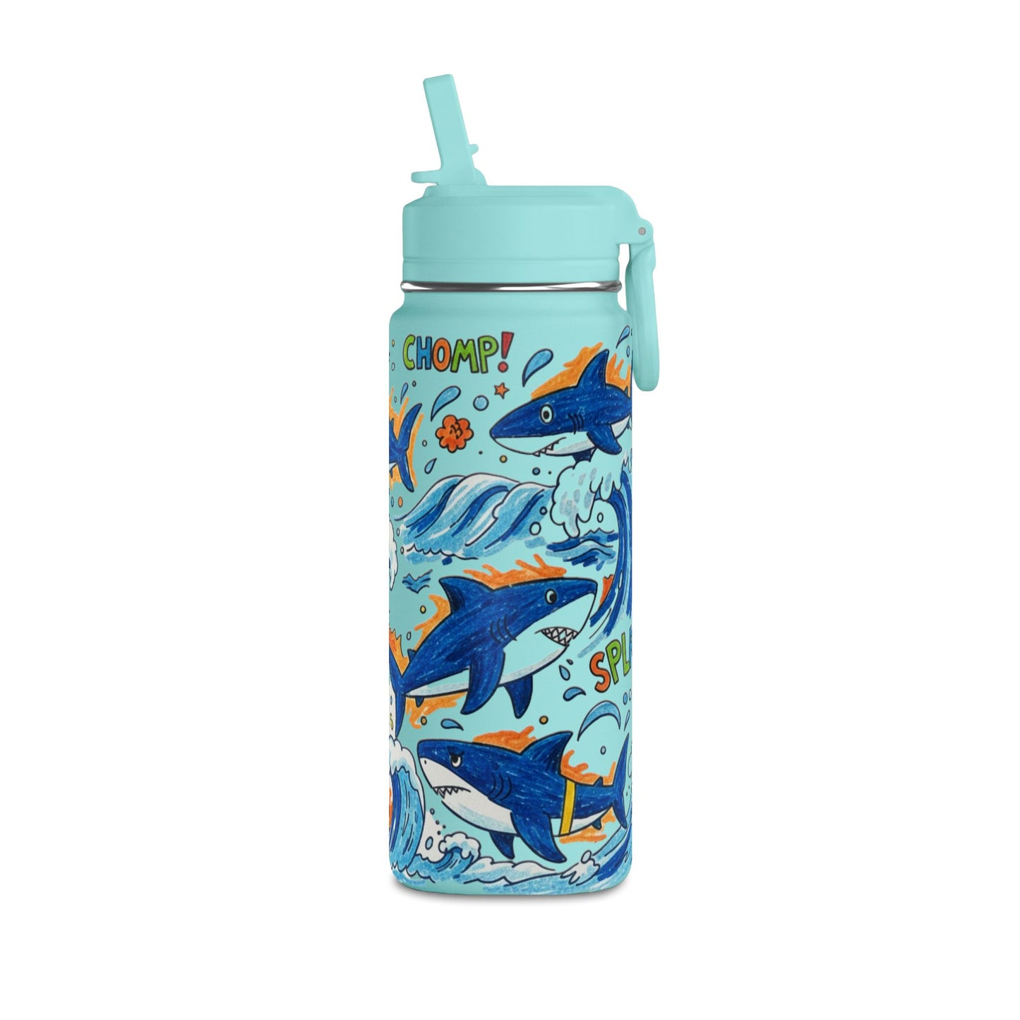 Kids Shark 20oz Water Bottle | Cute Shark Design