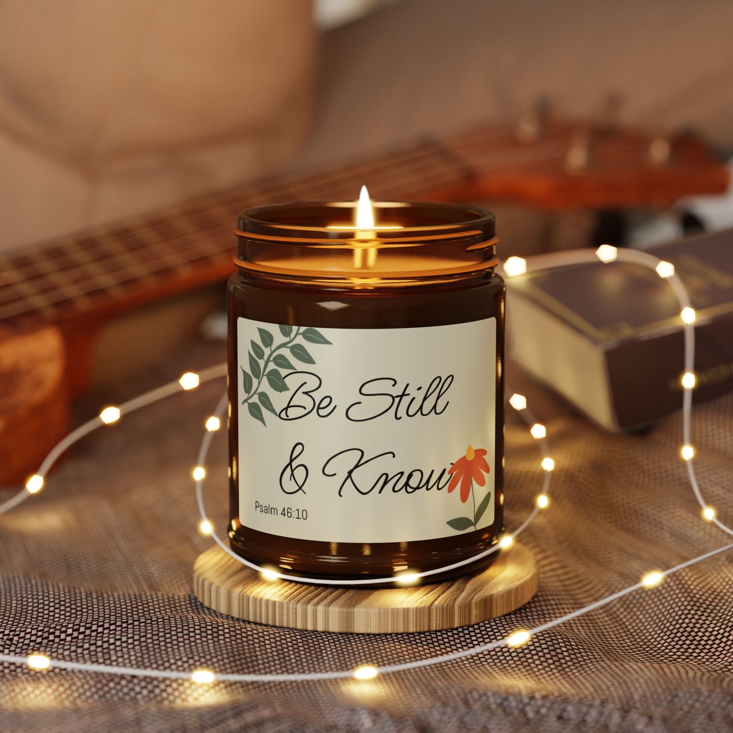 Be Still and Know Scented Soy Candle Amber Jar