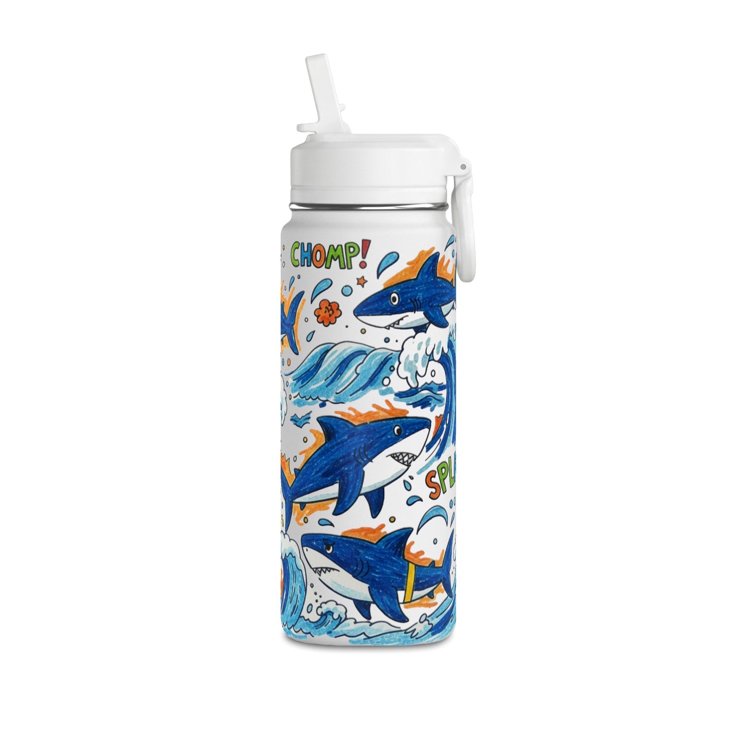 Kids Shark 20oz Water Bottle | Cute Shark Design