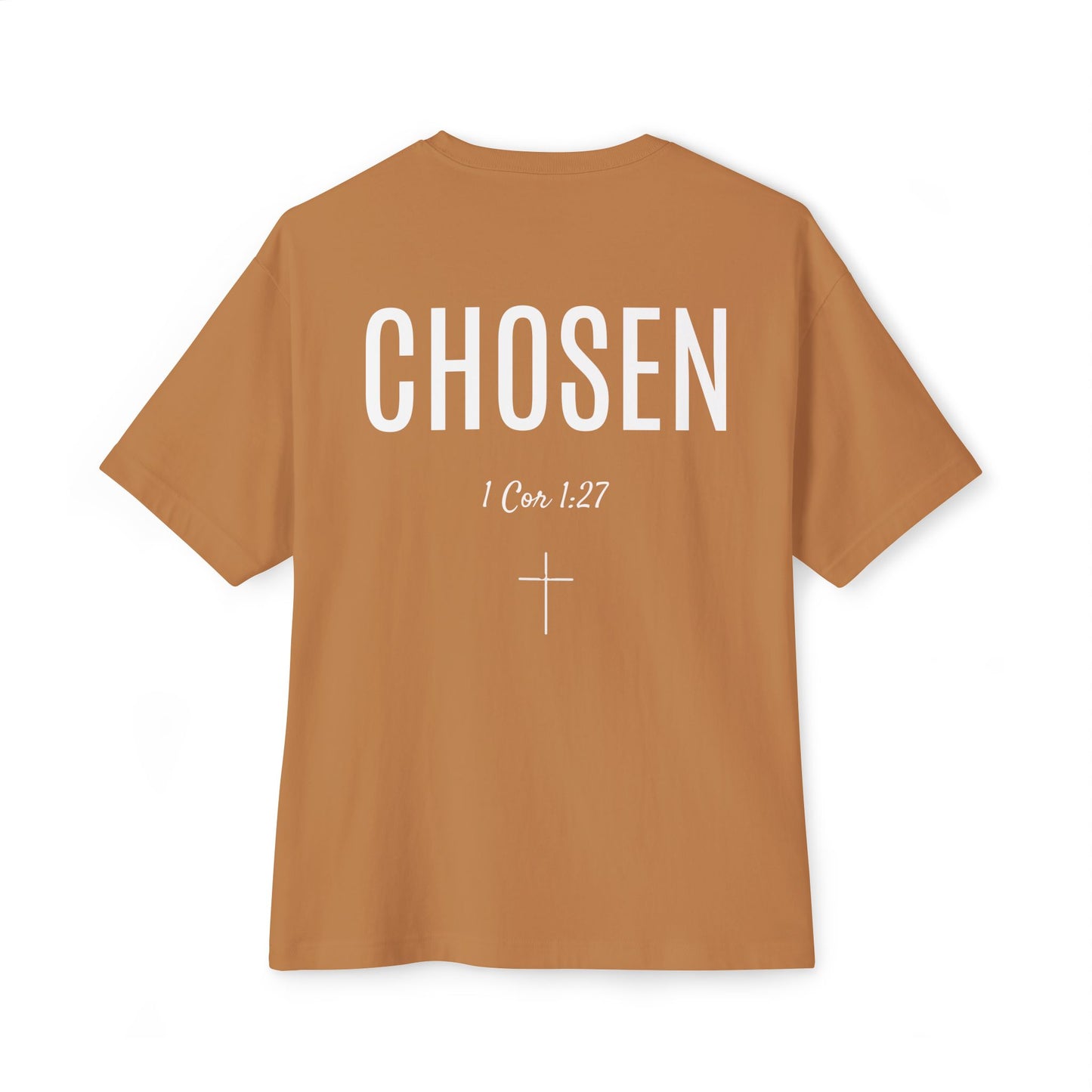 Chosen Christian Tee — "I Cor. 1:27" Oversized Boxy T‑Shirt for Men and Women