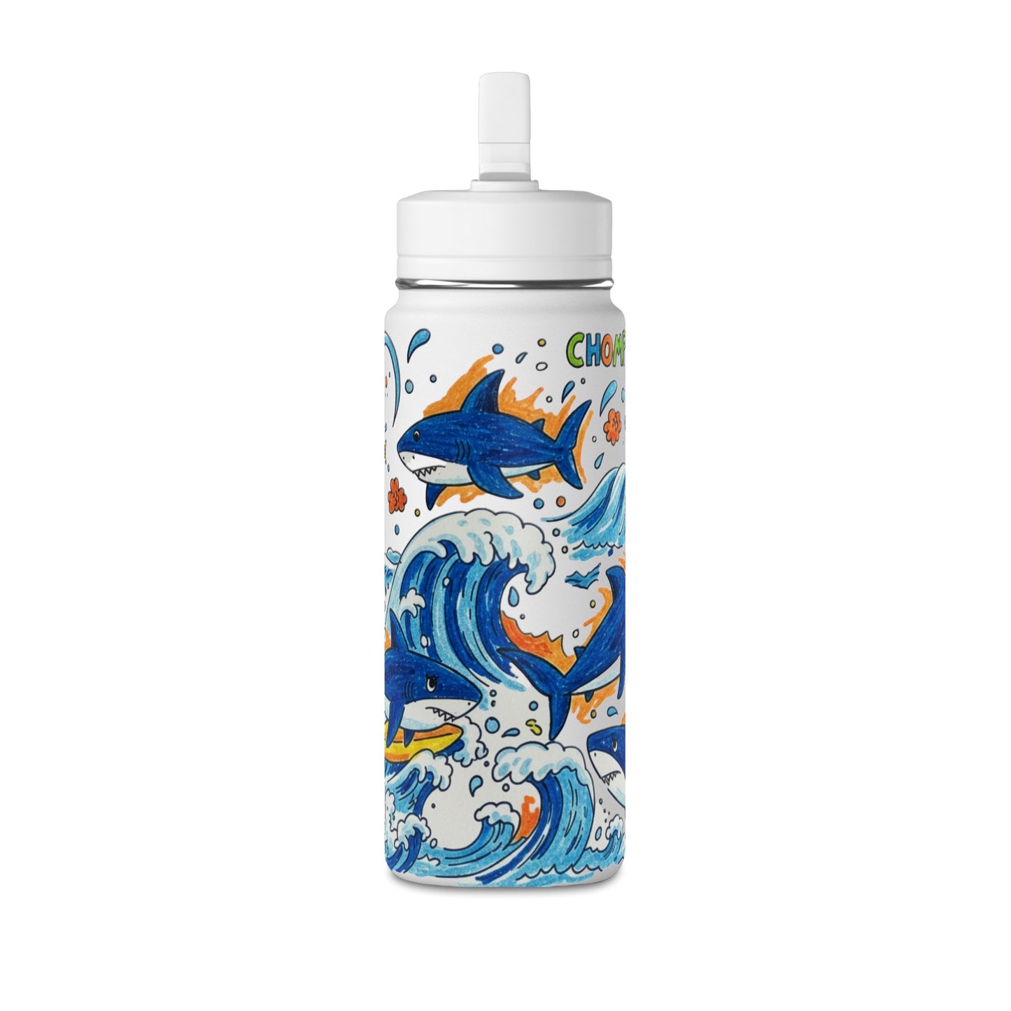 Kids Shark 20oz Water Bottle | Cute Shark Design