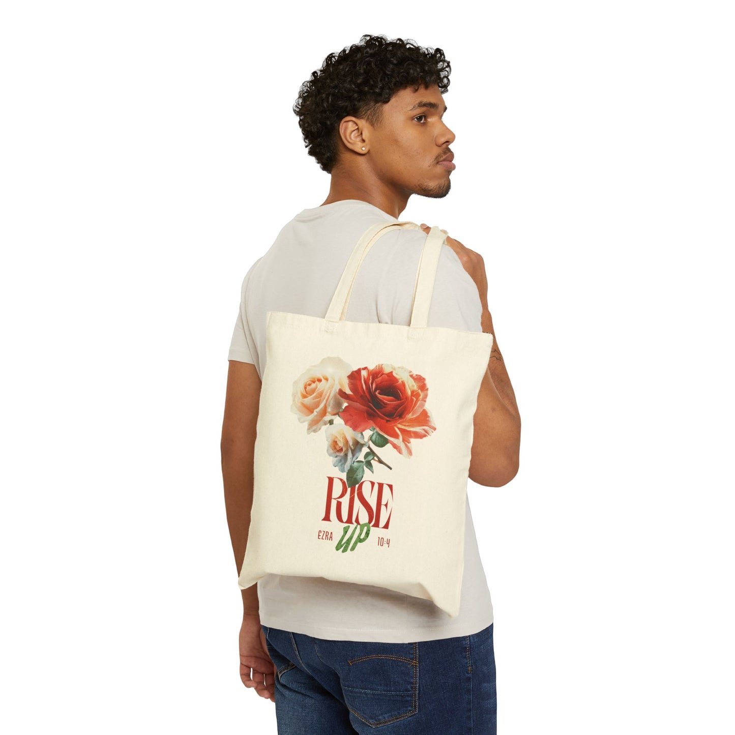 Rise Up Cotton Canvas Tote Bag — Everyday Inspirational Carryall
