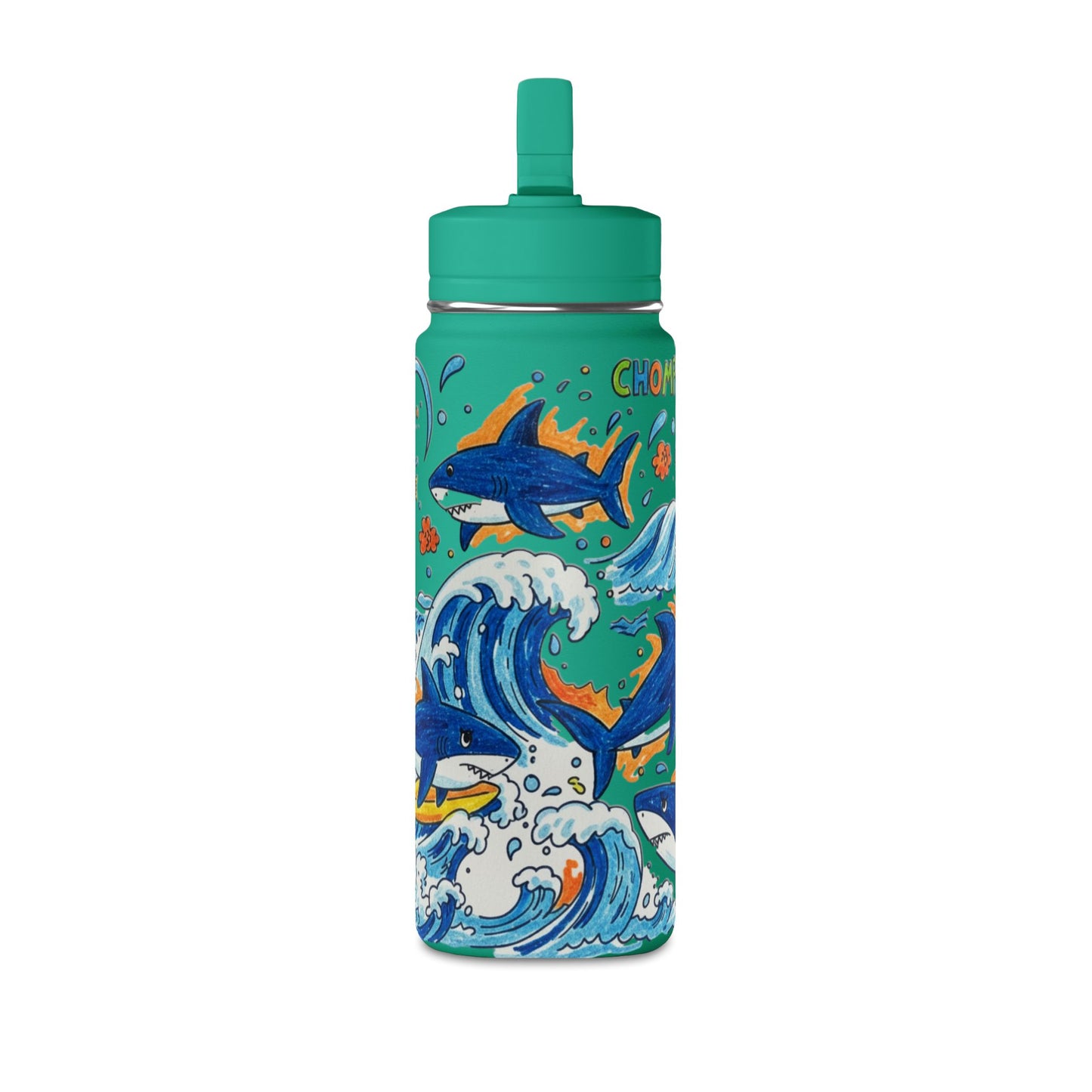 Kids Shark 20oz Water Bottle | Cute Shark Design