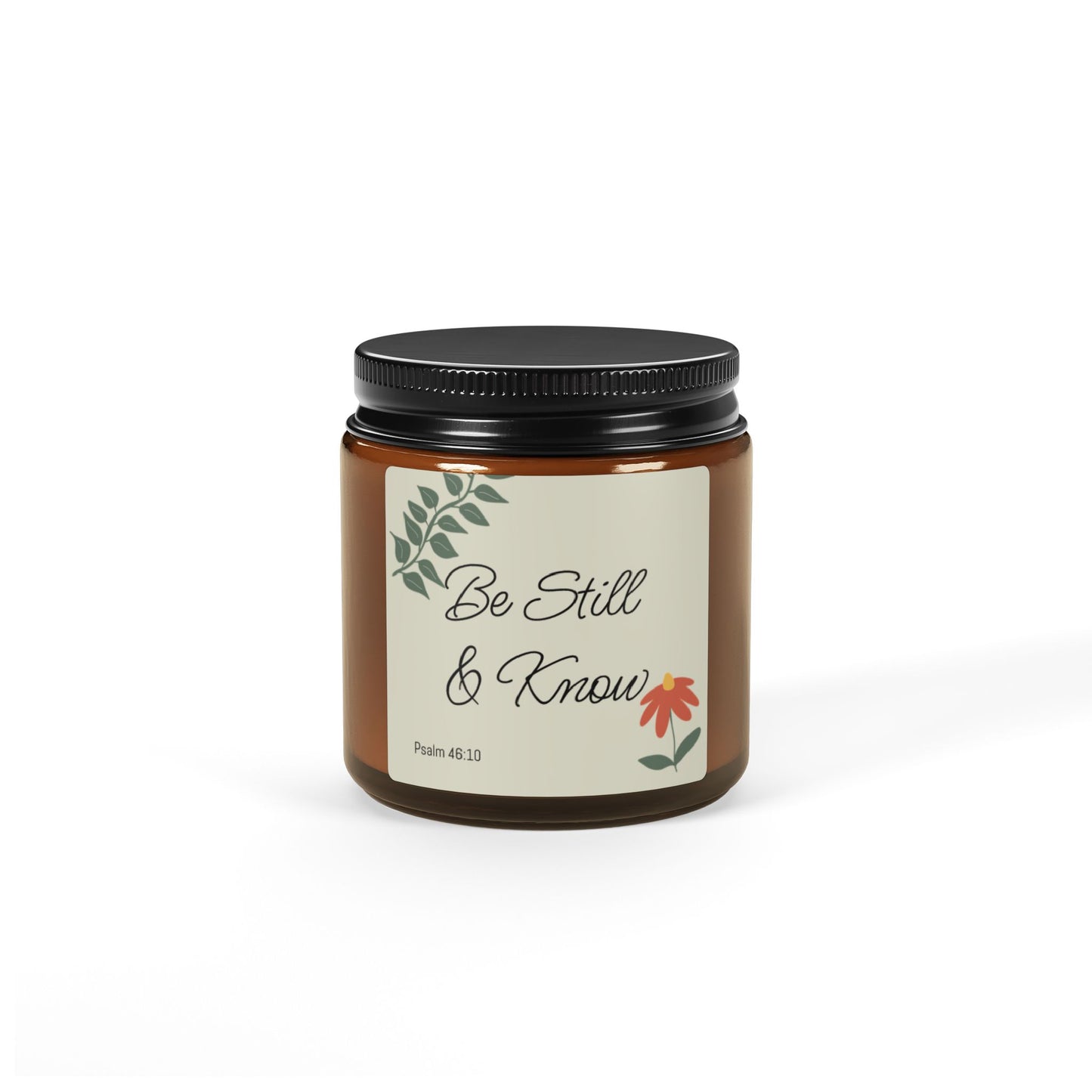 Be Still and Know Scented Soy Candle Amber Jar
