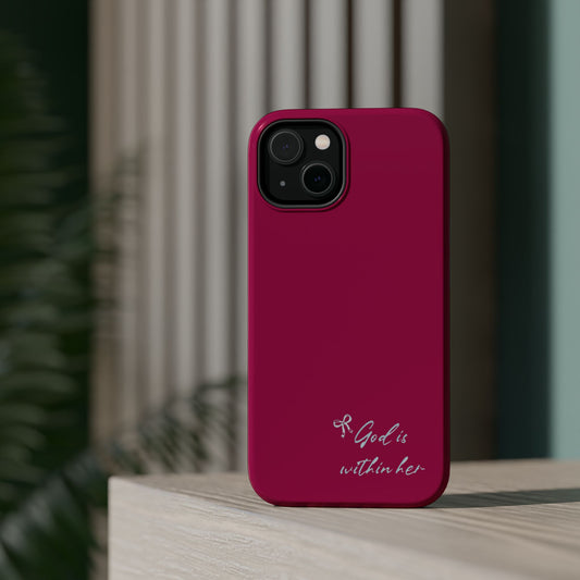 God Is Within Her Phone Case — Inspirational Magnetic Impact-Resistant Phone Case