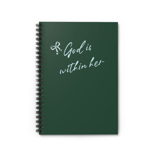 Inspirational Spiral Notebook — "God Is Within Her" Ruled Journal