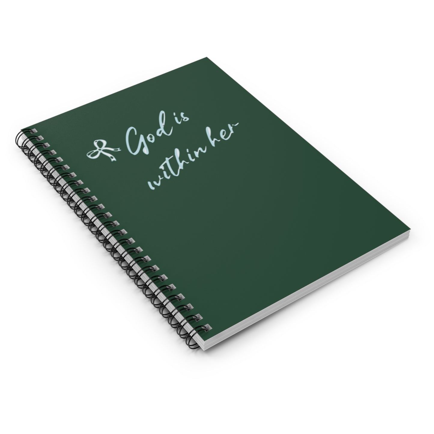 Inspirational Spiral Notebook — "God Is Within Her" Ruled Journal