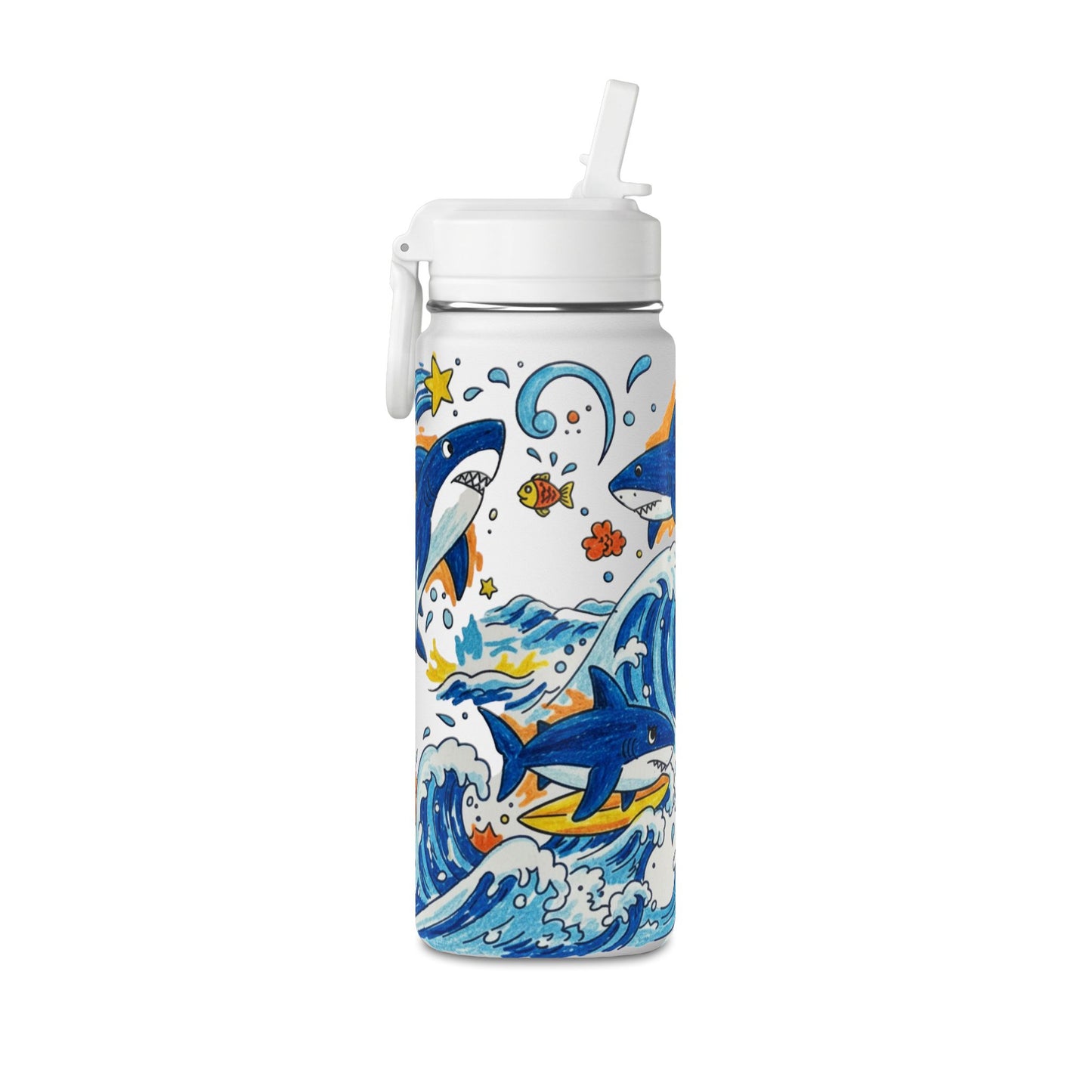 Kids Shark 20oz Water Bottle | Cute Shark Design