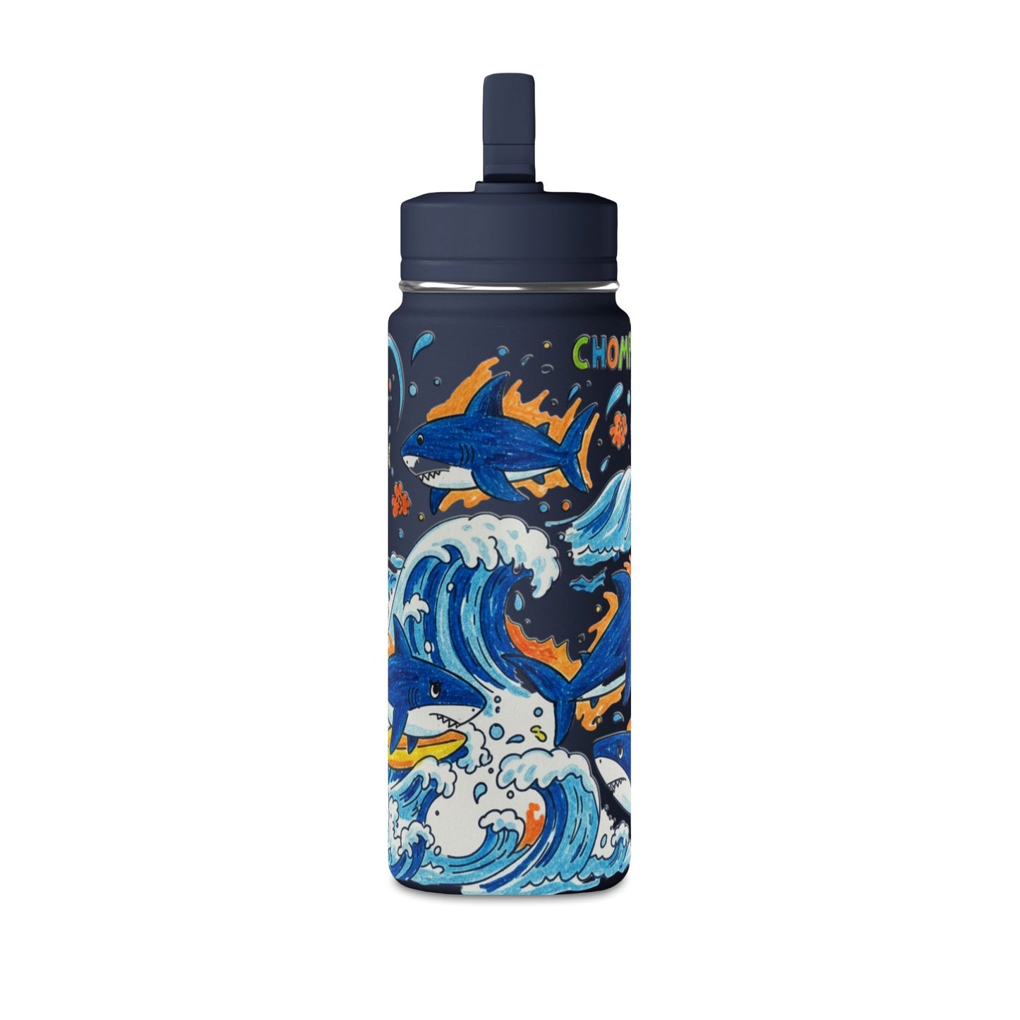 Kids Shark 20oz Water Bottle | Cute Shark Design