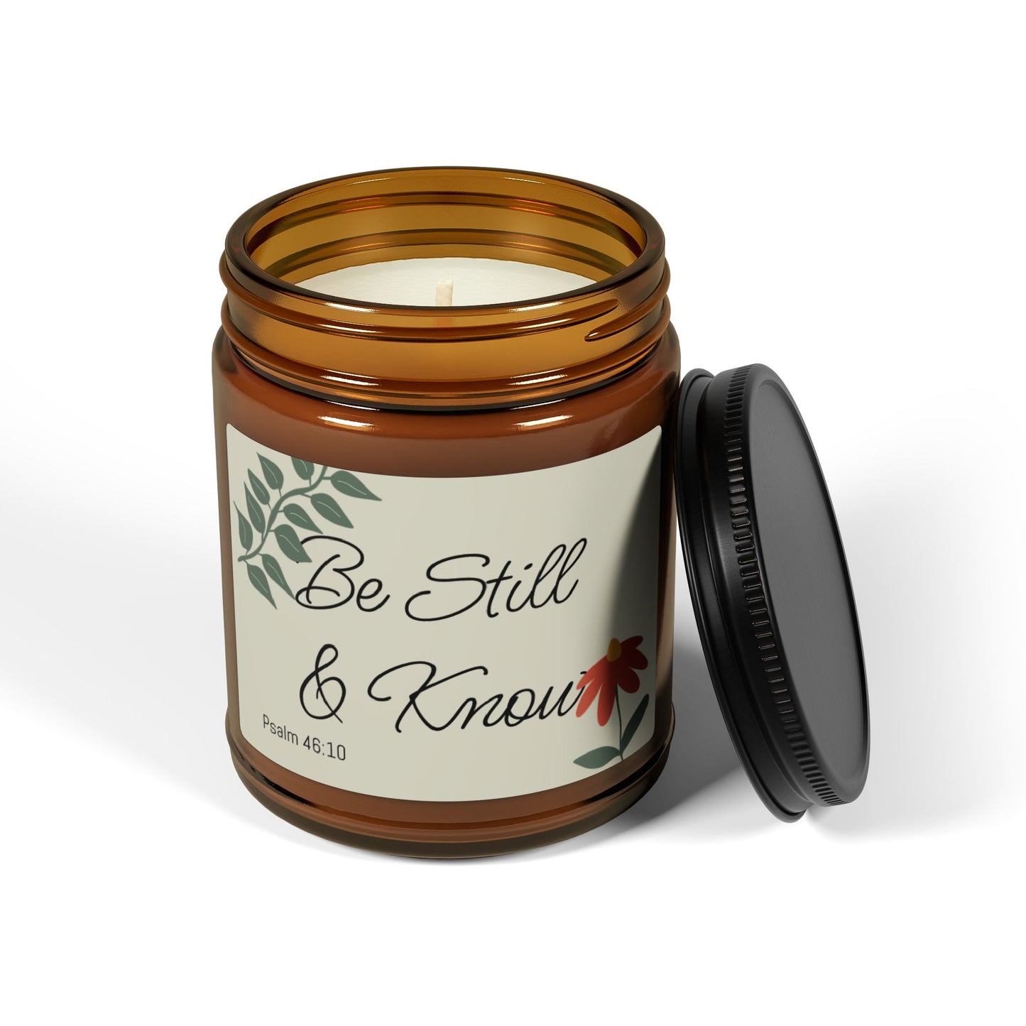 Be Still and Know Scented Soy Candle Amber Jar