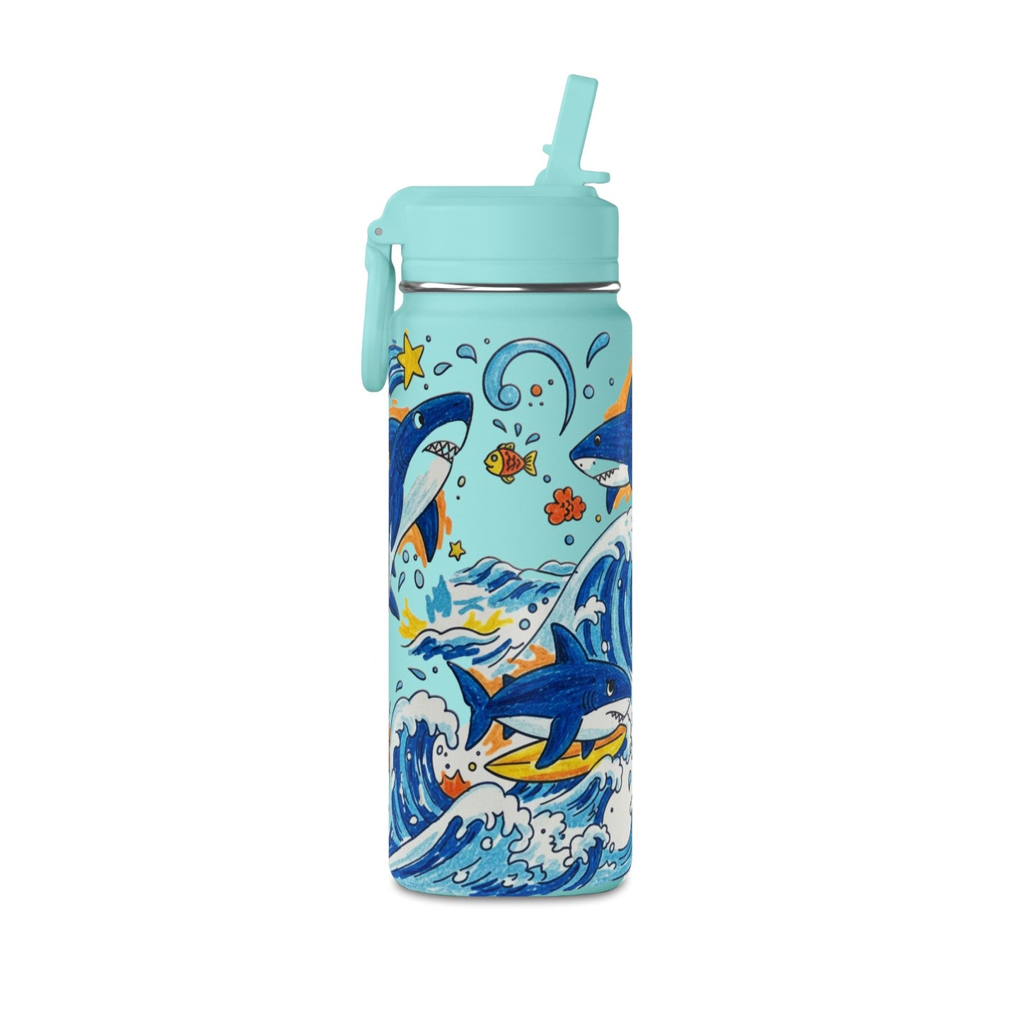 Kids Shark 20oz Water Bottle | Cute Shark Design